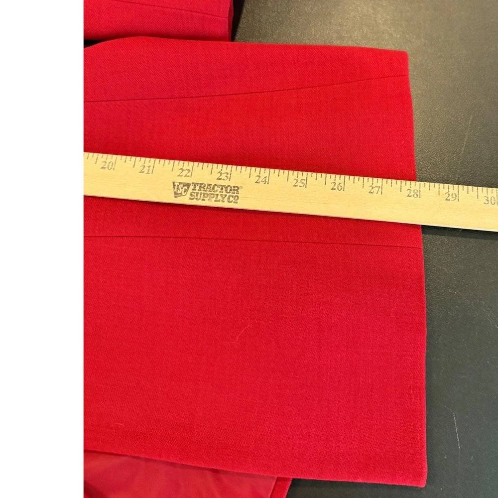 Amanda Smith‎ Womens 14 Skirt Suit Red Pure Wool Blazer Pencil Skirt 2 Piece Set